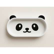 3d Baskı Panda Gözlük Tepsisi Sevimli Masaüstü Gözlük Tutucu Ve Kalemlik Tepsisi Beyaz Siyah 3 Adet Gümüş Toka