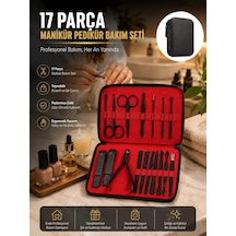 Zenvia Paslanmaz Çelik 17 Parça Manikür Pedikür Seti Ve Taşınabilir Şık Çanta Znv2026