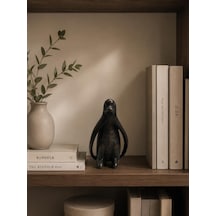 Penguen Biblo Dekoratif Obje Minimal Modern Kitaplık Rafı Ve Komidin Üstü Dekoru Reçine Küçük Boy Siyah Dekor Aksesuar 11 Cm