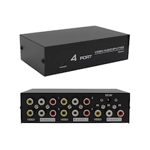 Hubrendy Sh Powermaster Av-104 4 Port Av Cvbs Rca Video Audio Splitter Çoğaltıcı Dağıtıcı 0