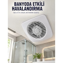Dekoratif Havalandırma Aspiratörü 120 Mm 180 M³/h Duvar Ve Tavan Montajlı