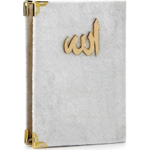 Anneye Babaya Eşe Hediye Kadife Yasin Çanta Boy Gri