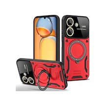 Redmi 13c Kılıf Joy Lens Standlı Kapak - Kırmızı İtdark39014