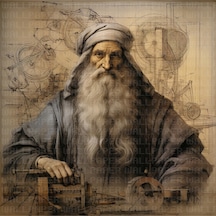 Leonardo Da Vinci İllüstrasyon Poster Duvar Kağıdı Renkli