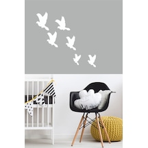 Kuşlar Duvar Sticker 6 Lı - Home Sticker - Duvar Sticker Beyaz