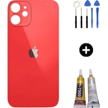 Apple Uyumlu iPhone 12 Mini Arka Pil Batarya Kapak Kırmızı + Montaj Seti