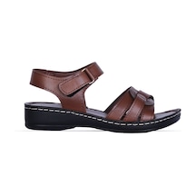 Moda Ayakkabı 186 Polero Ortapedik Kadın Yazlık Sandalet Kahverengi