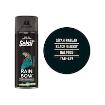 Selsil Rainbow Akrilik Sprey Boya Parlak Siyah 400 Ml - Ral9005