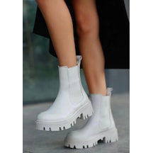 Biçomi Ninle Bej Cilt Topuklu Bot Çok Renkli