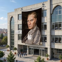 Mavi Gözlü Ulu Önder Mustafa Kemal Atatürk Poster Bayrak Raşel Kumaş 6x9 Metre Ata56 Diğer