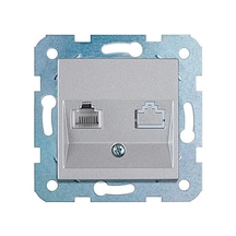 Novella/trenda Gümüş Data+nümeris Cat6+cat3 Mekanizma+düğme Kapak