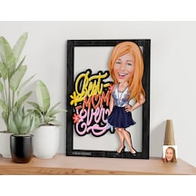 Bk Gift Kişiye Özel Anneler Günü Karikatürlü 3d Ahşap Tablo, Anneye Hediye, Anneler Günü Hediyesi-3