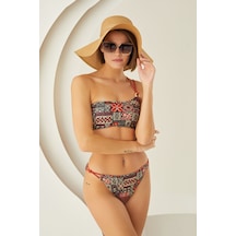 Loya Kadın Renkli Lave Tek Omuz Askılı Tek Üst Bikini