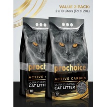 Prochoice Ultra Clumping Aktif Karbonlu Bentonit Kedi Kumu 2'li Avantaj Paketi 2x10 L 20 L Kok