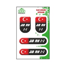 Kan Grubu I Ab Rh - Siyah Dörtlü Damla Etiket Standart
