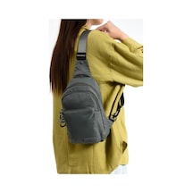 Baginn Body Bag Göğüs Çantası Paraşüt Kumaş Çok Cepli Bady Bag Sırt Çantası Hafif Yağmur Geçirmez Kumaş Gri
