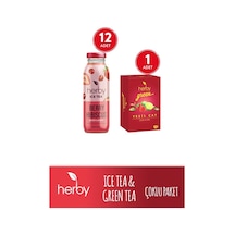 Herby Ice Tea Berry Hibiskus 12'li Şeker İlavesiz Soğuk Çay + Yeşil Çay Çilek Ve Lime 18'li