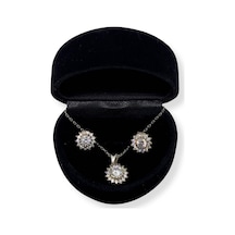 Oya Silver Işıltılı Daisy Gümüş Set&takım