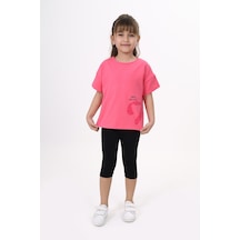 Toontoy Kids Toontoy Kız Çocuk Who Are You Baskılı Kaprili Takım Fuşya