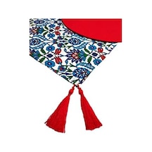 Çini Desenli Runner 6&apos Lı Kırmızı Supla Set V00020886 Açık Bej