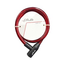 Plus 12x800 MM Anahtarlı Bisiklet Kilidi Kırmızı