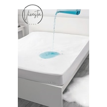 100x200 Cm Sıvı Geçirmez Fitted Alez Nefes Alabilir, Kaymaz, Yıkanabilir, Anti-alerjik Beyaz