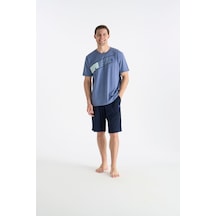 U.S. Polo Assn. Lisanslı Erkek İndigo Şort Takım 19015