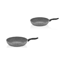 Falez Yanmaz Yapışmaz Tava Seti 24+28 Cm Granit