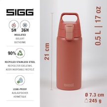 Yalıtımlı İçecek Şişesi Shield Therm One Eco Red Gazlı İçecekler İçin Uygundur Sızdırmaz, Bulaşık Makinesinde Yıkanabilir Bpa İçermez %90 Geri Dönüştürülmüş Paslanmaz Çelik Kırmızı Çok Renkli