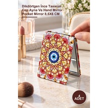 4 Adet Taşlı El Aynası Dikdörtgen İnce Tasarım Cep Ayna Ve Hand Mirror Pocket Mirror 8,5x6 Cm