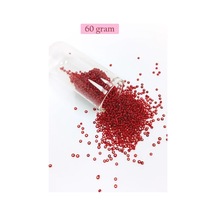 Tedar Dökme Cam Kum Boncuk 11/0 2 Mm - 60 Gram - Şeffaf Koyu Kırmızı - Bnc050 Najmaddin (No:1) 8.5Cm X 10.5 Cm