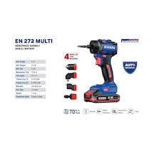 Exen En 272 Multi - 21v 2ah 70n.m Kömürsüz Darbeli Şarjlı Matkap 4 Fonksiyonlu