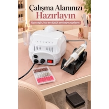 Tırnak Şekillendirme Cihazı Değiştirilebilir Uçlu Elektrikli Törpü Seti - Lisinya Beyaz