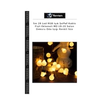 5m 28 Led Rgb Işık Şeffaf Kablo Fişli Eklemeli Mz-18-20 Salon Dekoru Oda Işığı Renkli Süs