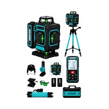 Premium 16 Köşe Tripodlu Yeşil Lazer M Hizalama Terazi 360 Mıknatıslı Çantalı + Lazer Metre