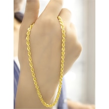 14 Ayar Altın Kalın Halat Burgu Kolye Sarı