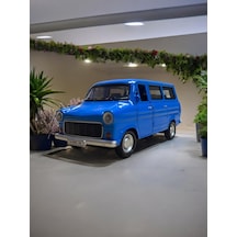 Nostaljik Metal Çek Bırak Ford Sesli Ve Işıklı Minibüs Mavi 1/36 Ölçek