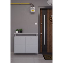 Ceha Kilitli Tablalı 4'lü Metal Ayakkabılık - Gri K.AYK-2.4/G/P 7035/KL