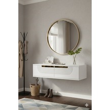 Da1202bg Meyra Dresuar Ve Antre Rafı Beyaz-gold 120cm Beyaz - Altın
