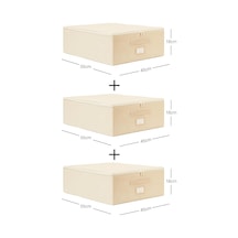 Ocean Home Textile 3'lü Orta Boy Bej Balıksırtı Destekli Hurç Set 45 X 55 X 18 Cm Diğer