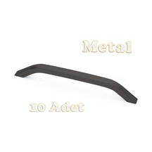 İdil Alüminyum Metal Lüks Modern Mobilya Çekmece Mutfak Dolabı Kulpu Siyah 224mm 10 Adet Siyah