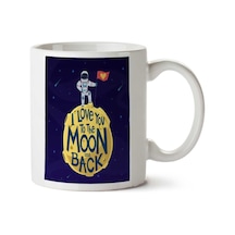 I Love You To The Moon And Back İki Tarafı Baskılı Kupa Bardak Çok Renkli