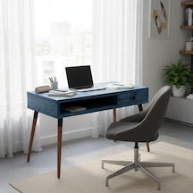 Mobenta Neo Desk: Masif Çalışma Masası 1 Çekmece Ve 1 Laptop Bölmesi - 120 Cm Ig Mavi