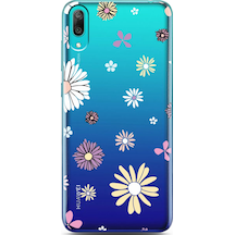 Huawei Y7 Pro 2019 Candy Floral Tasarımlı Süper Şeffaf Telefon Kılıfı Çok Renkli