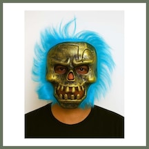 Bezos Wild Skull - Bakır Kafatası Turkuaz Saçlı İskelet Maske Bezos1 Diğer