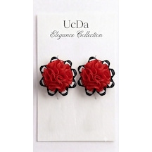 Uc&da Yıldız Serisi Lastik Toka 7x6 Cm 2'li Kırmızı - Siyah