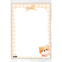 A5 Shiba İnu Bloknot Çizgisiz Defter - 50 Yaprak - Memopad - Notepad - Not Defteri - Not Kağıdı Turuncu Turuncu