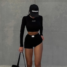 Ikkb Kadın Spor Giyim Seti Siyah