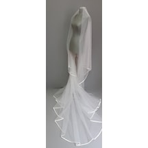 Suzanna Moda Hayal Tül 2mt 50cm Boy Incili Saten Biyeli Uzun Duvak Suzanna Moda Hayal Tül 2mt 50cm Boy Incili Saten Biyeli Uzun Duvak