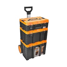 Full Case 3 Katlı Tekerlekli Takım Çantası Dayanıklı, Geniş Hacimli Profesyonel Takım Arabası